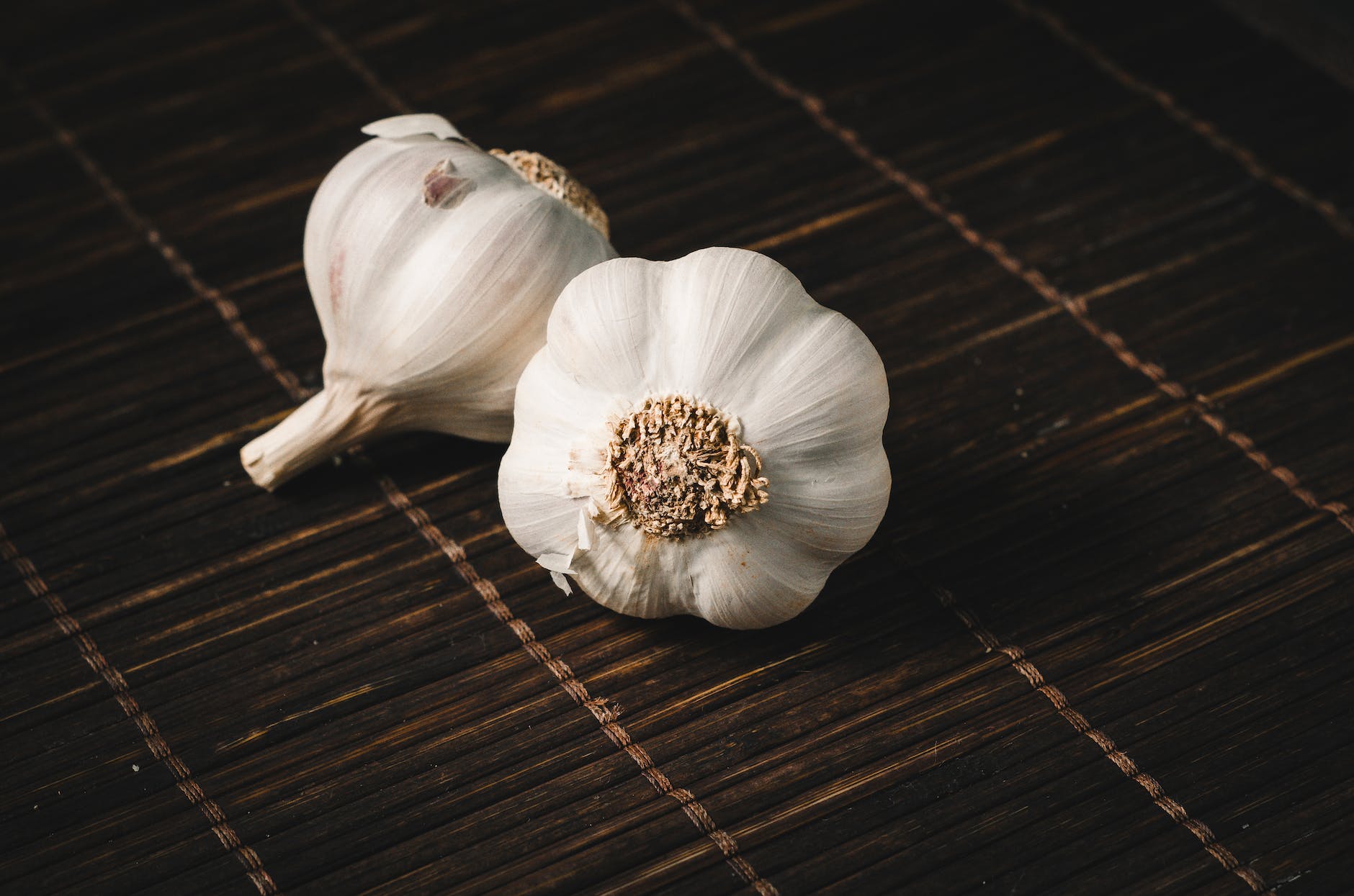 two white garlics. growing garlic
